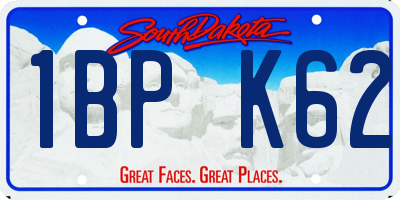 SD license plate 1BPK62