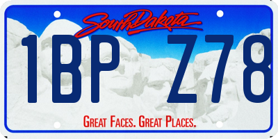 SD license plate 1BPZ78
