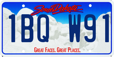 SD license plate 1BQW91