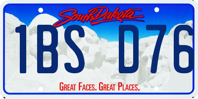 SD license plate 1BSD76