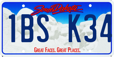 SD license plate 1BSK34