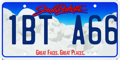 SD license plate 1BTA66