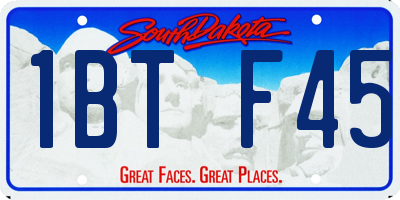 SD license plate 1BTF45