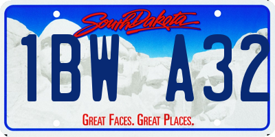 SD license plate 1BWA32