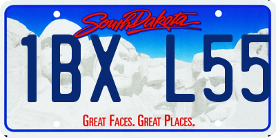 SD license plate 1BXL55