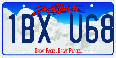 SD license plate 1BXU68