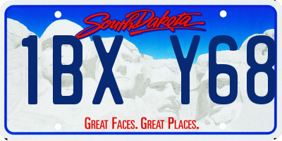 SD license plate 1BXY68