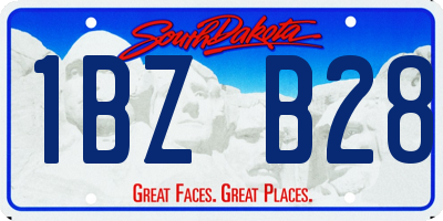 SD license plate 1BZB28