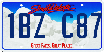 SD license plate 1BZC87