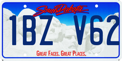 SD license plate 1BZV62