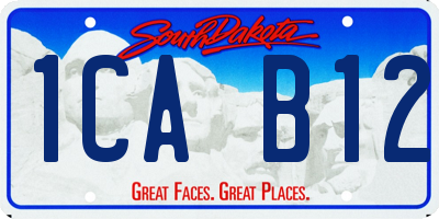 SD license plate 1CAB12