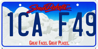 SD license plate 1CAF49