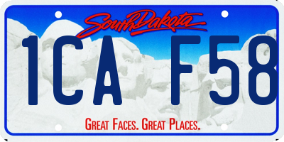SD license plate 1CAF58