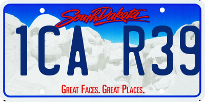 SD license plate 1CAR39