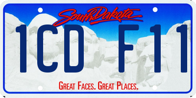 SD license plate 1CDF11