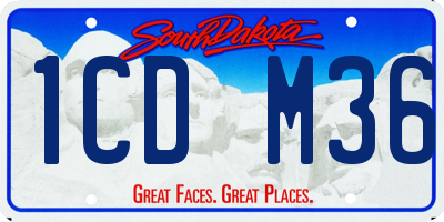 SD license plate 1CDM36