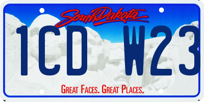 SD license plate 1CDW23