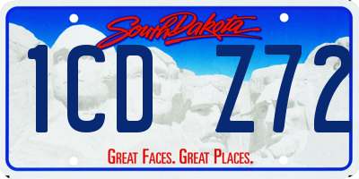 SD license plate 1CDZ72