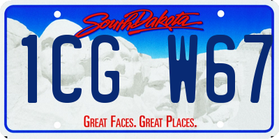 SD license plate 1CGW67