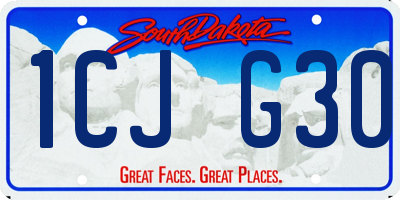 SD license plate 1CJG30