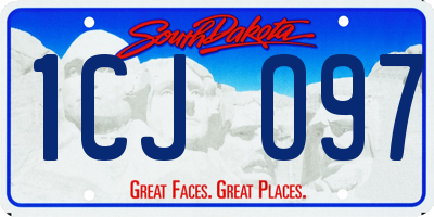 SD license plate 1CJO97