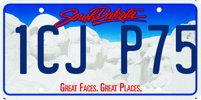 SD license plate 1CJP75