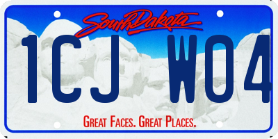 SD license plate 1CJW04