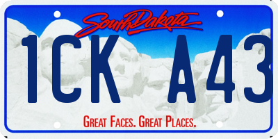 SD license plate 1CKA43