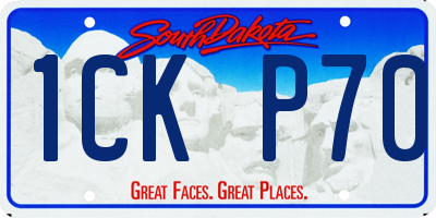 SD license plate 1CKP70