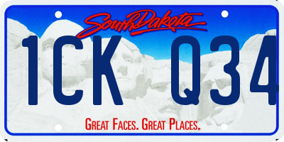 SD license plate 1CKQ34