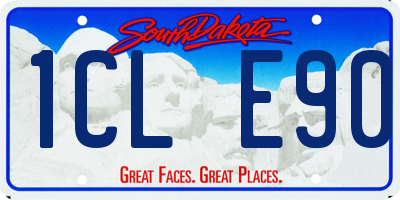 SD license plate 1CLE90