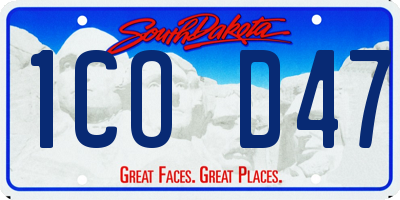 SD license plate 1COD47