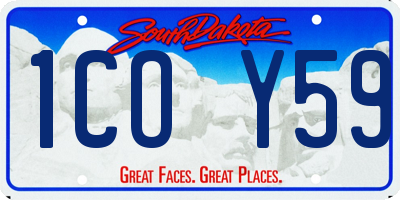 SD license plate 1COY59