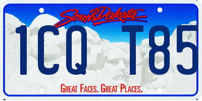 SD license plate 1CQT85