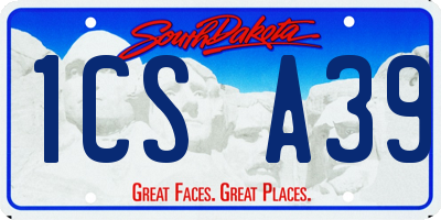 SD license plate 1CSA39