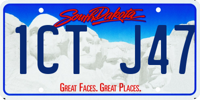 SD license plate 1CTJ47