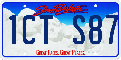 SD license plate 1CTS87