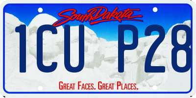 SD license plate 1CUP28