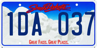 SD license plate 1DAO37