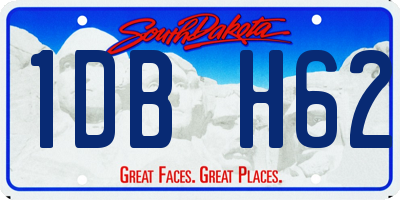 SD license plate 1DBH62