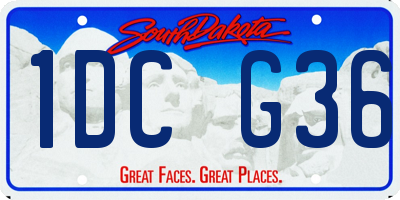 SD license plate 1DCG36