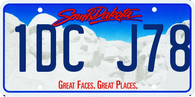 SD license plate 1DCJ78