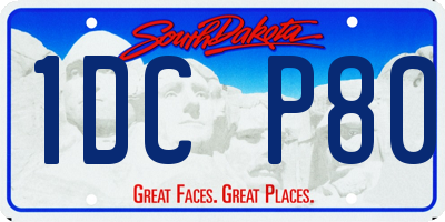 SD license plate 1DCP80
