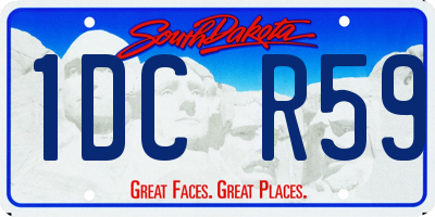 SD license plate 1DCR59