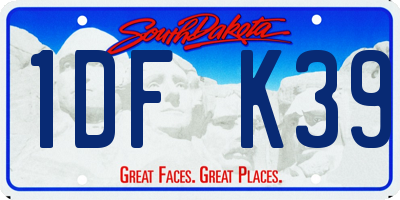 SD license plate 1DFK39