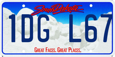 SD license plate 1DGL67
