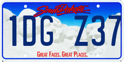 SD license plate 1DGZ37