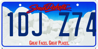 SD license plate 1DJZ74
