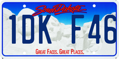 SD license plate 1DKF46