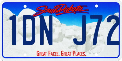 SD license plate 1DNJ72